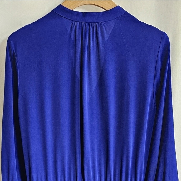 🇨🇦 Aritzia T. Babaton Long Sleeve Silk Bennett Dress - Cobalt Blue - Picture 10 of 16